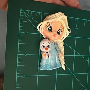 Frozen Character with Snowman clay figurine